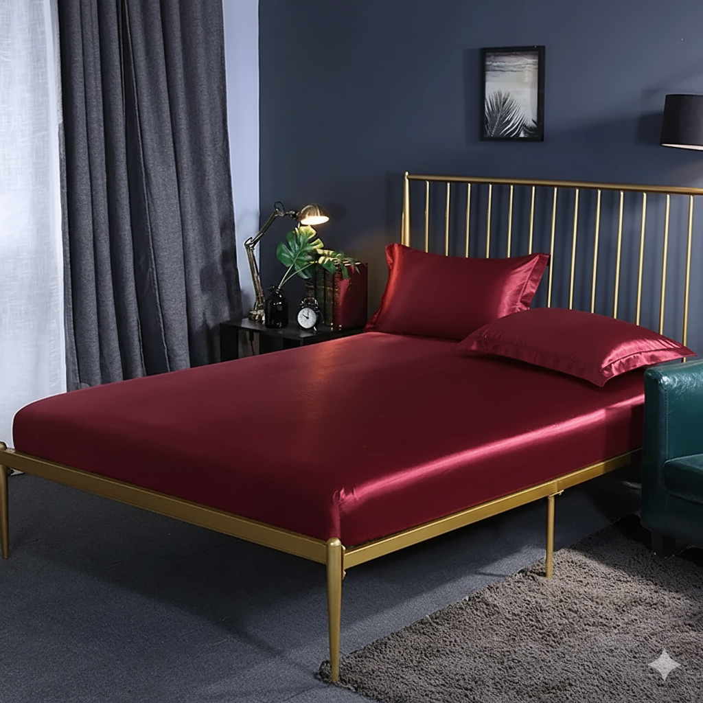 Housse de lit en satin