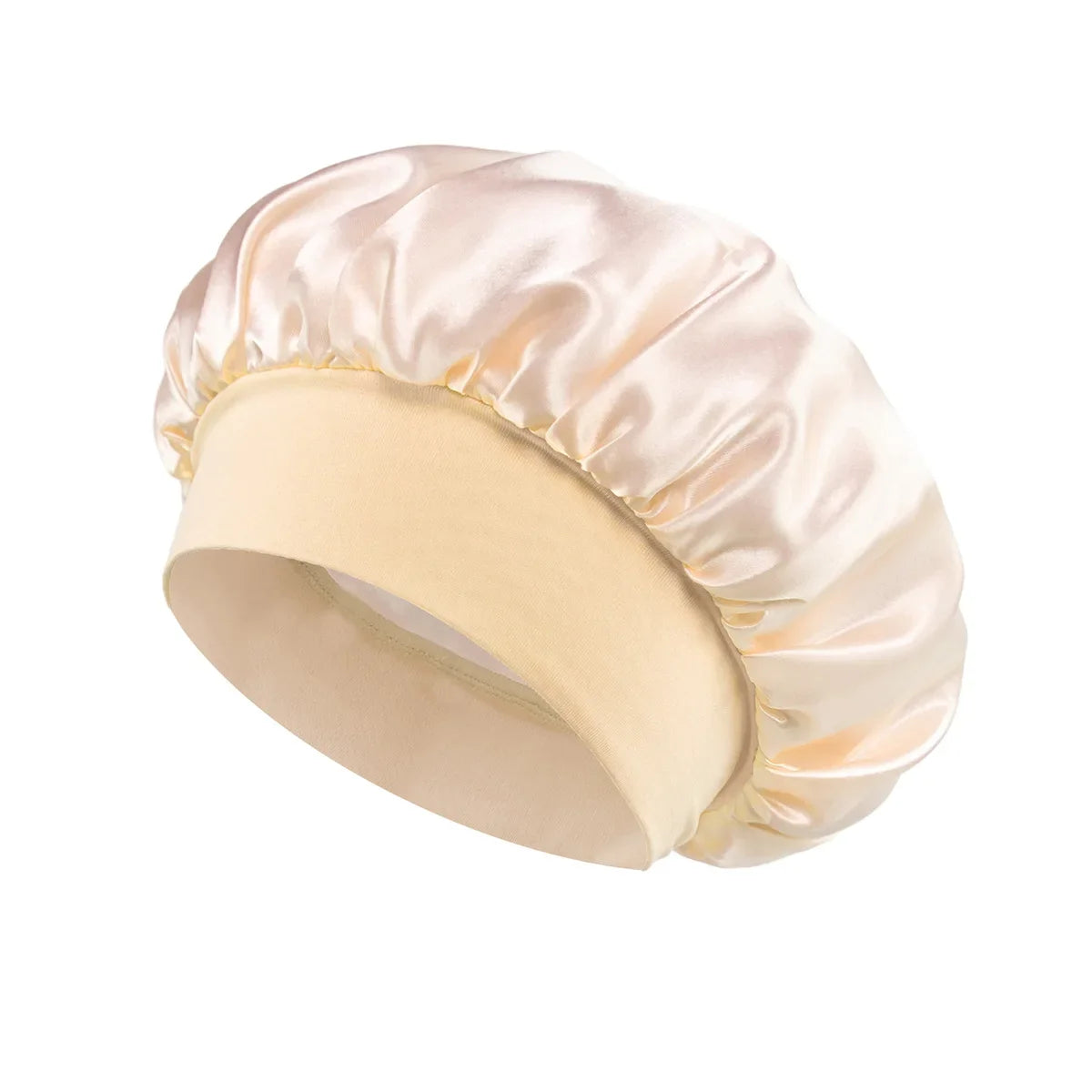 bonnet de nuit en satin avec attaches