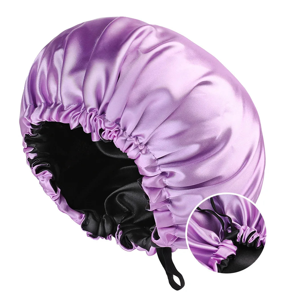 Bonnet de nuit en soie ajustable
