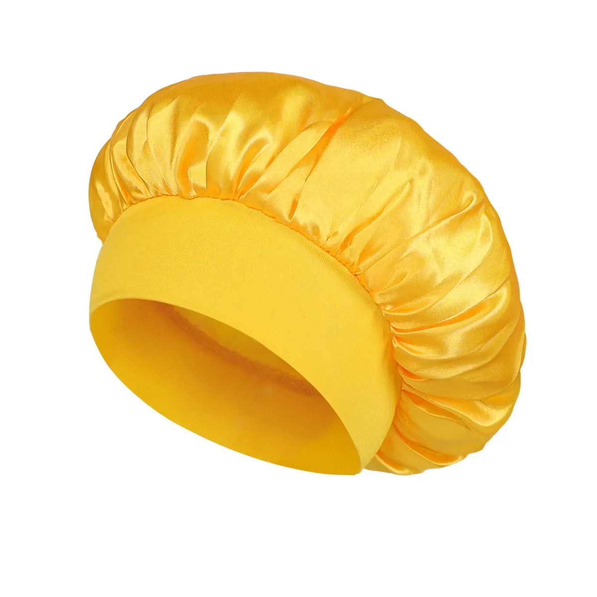 bonnet de nuit en soie cheveux bouclés