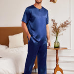Men's silk satin pajamas