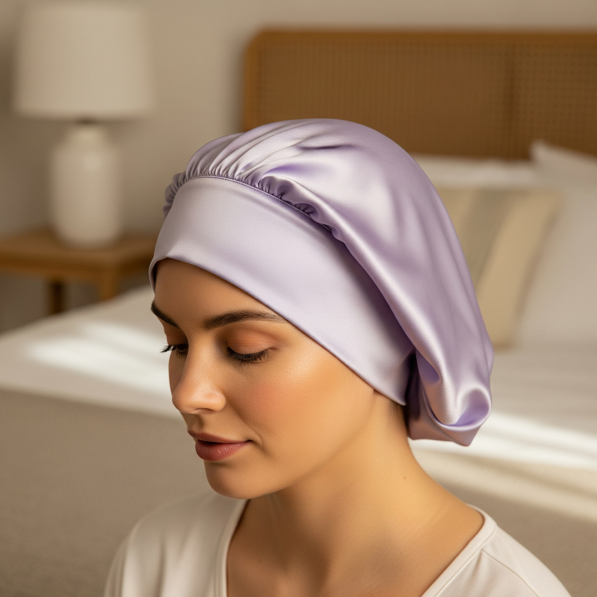 bonnet de nuit en soie femme