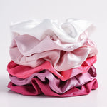 Set of 6 silk scrunchies