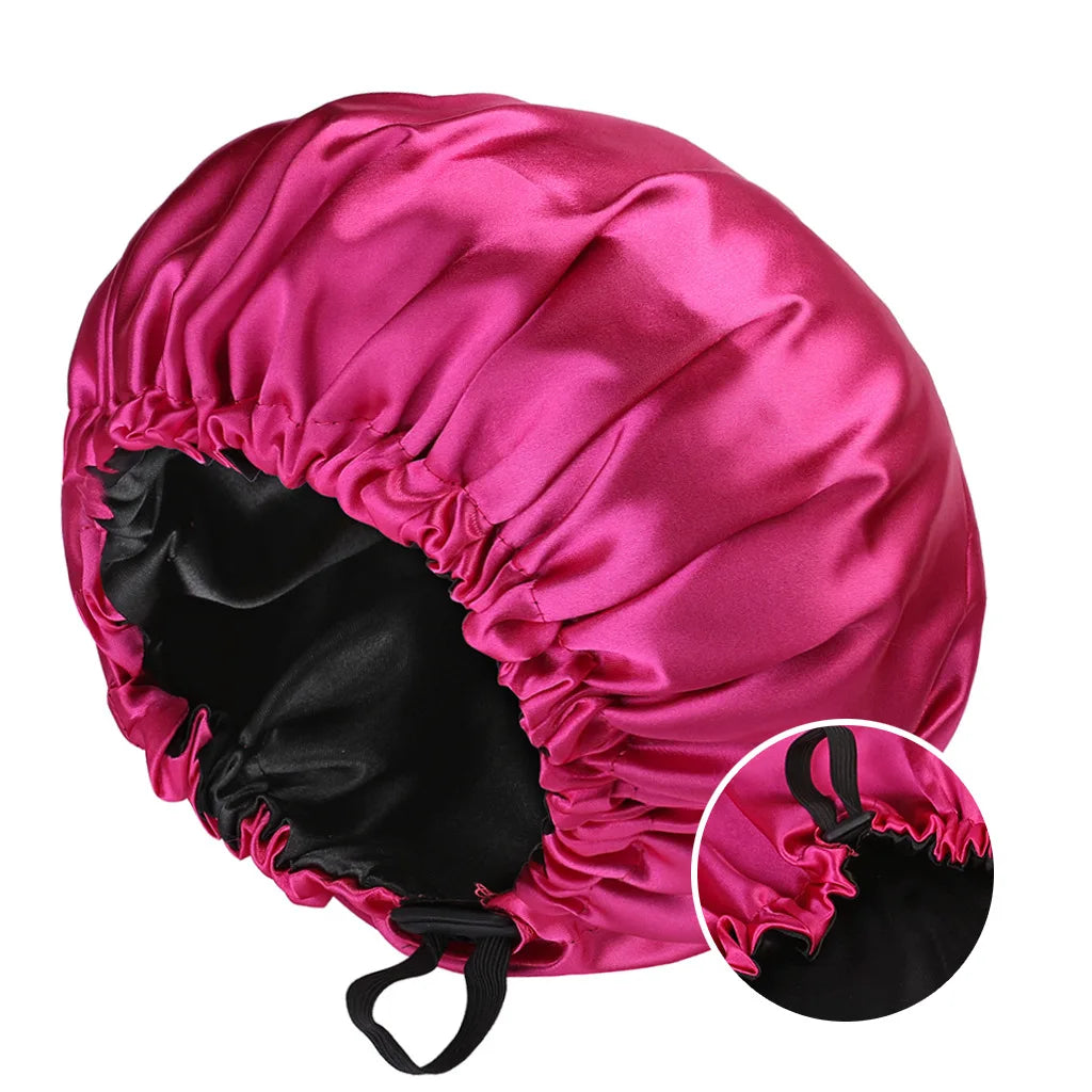 Bonnet de nuit en soie ajustable