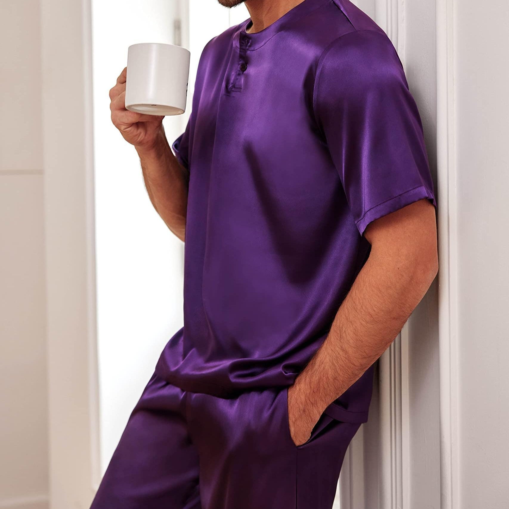 combinaison pyjama homme en soie​