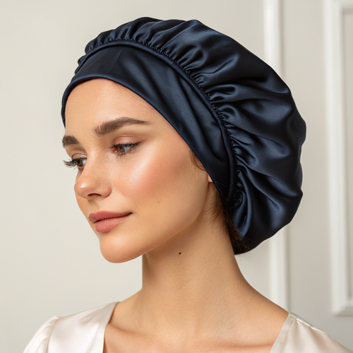 bonnet de nuit en soie cheveux